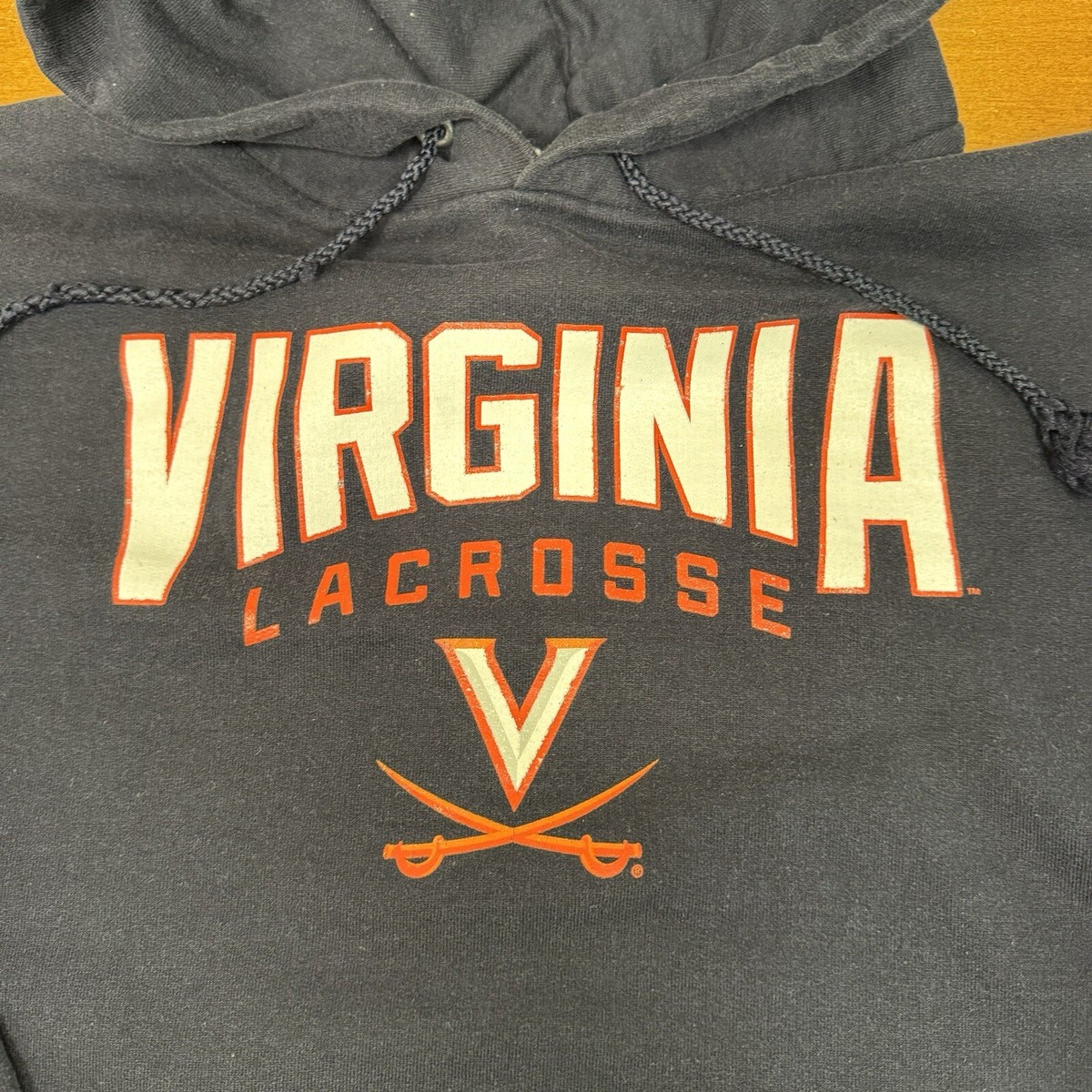 Virginia Cavaliers Hoodie Mens Large Blue Pullover Fleece Champion - Main Image