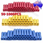 50-1000pcs Insulated Straight Butt Connectors Electrical Wiring Crimp Terminals
