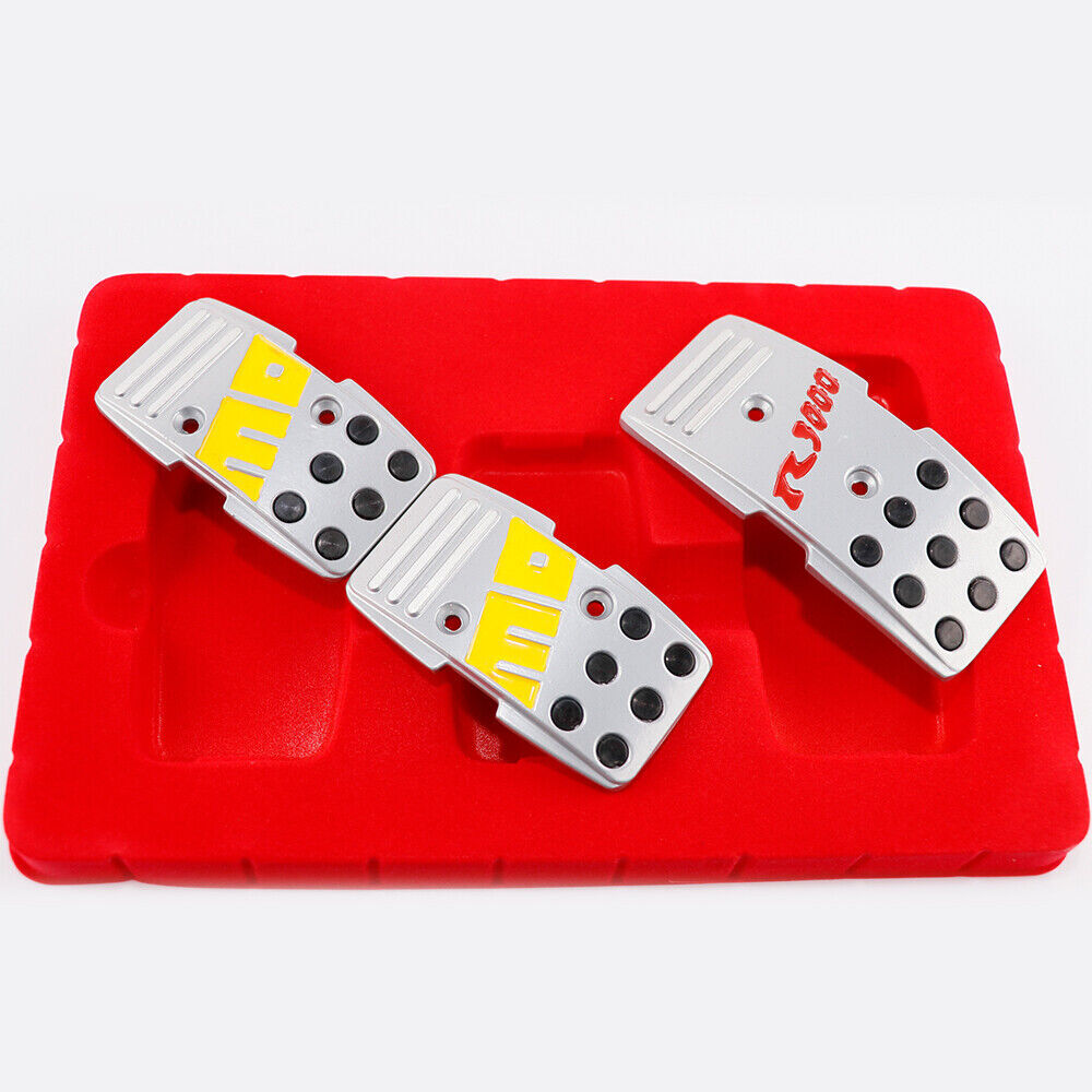 3pcs/set Momo R3000 Silver MT Car Aluminum Non Slip Gas Brake Pedal Pad