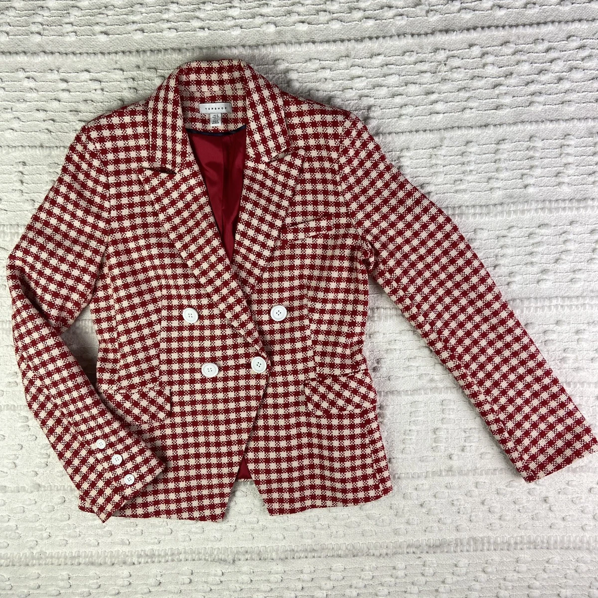 Topshop plaid blazer best sale womens