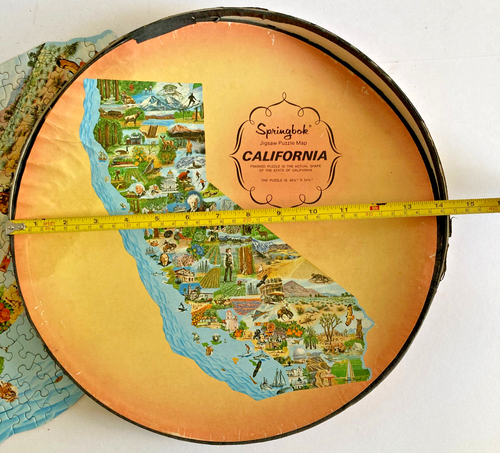 VTG Springbok California Jigsaw Puzzle Map Complete Box + Paperwork 1969 Frace - Picture 16 of 24