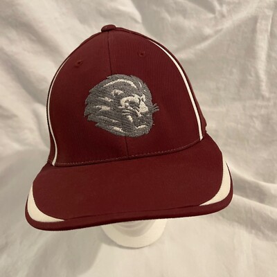 Pacific Performance Headwear Embroidered Maroon Lions Ball Cap Hat Fitted S/M