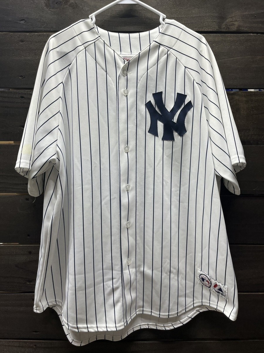 ニューヨーク・ヤンキース Majestic ストライプウェア Majestic New York Yankees Jersey Men's Sz XXL White Pinstripe