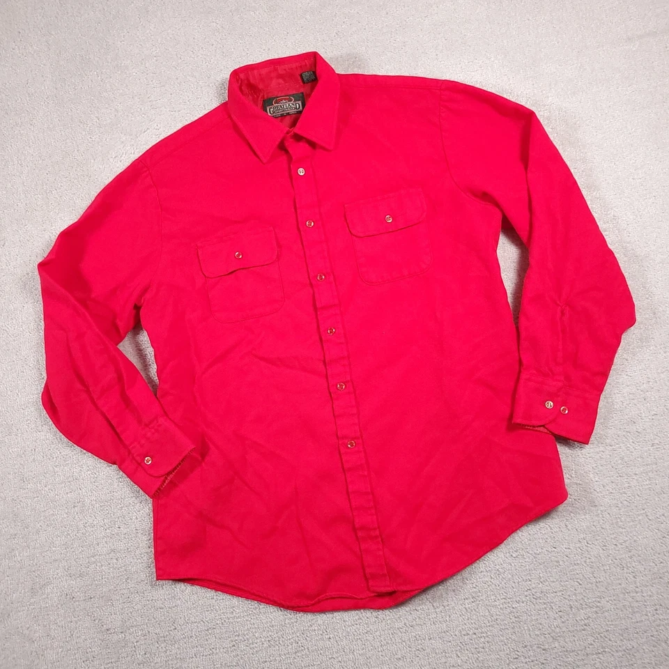 Greatland Sportswear Button Up Shirt Mens Large Red Long Sleeve Outdoors - Image 2 of 4