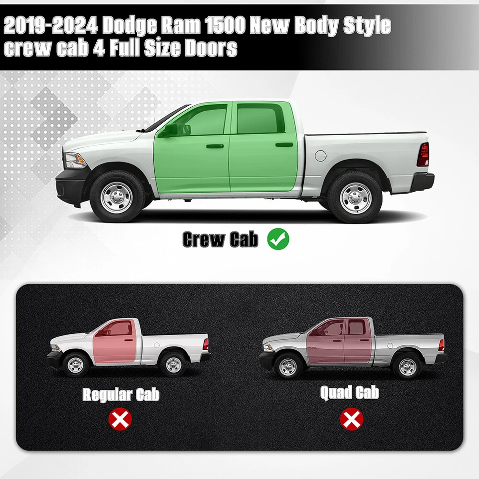 estriberas para Dodge Ram 1500 2019-2024 2025 doble cabina 6" barras Nerf escalón lateral Foto 2 de 4