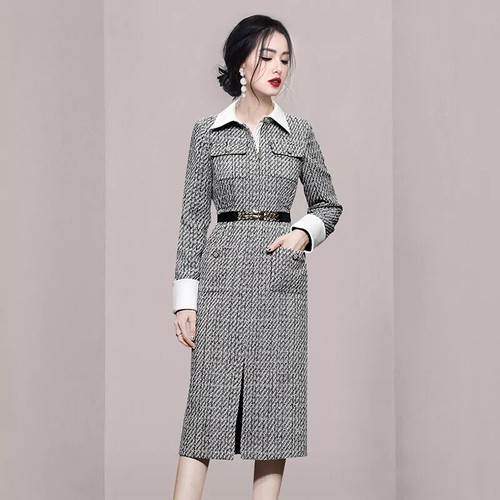 Manteau Femme Fourrure Hiver Long Grande Taille A-Ligne Plissée Double