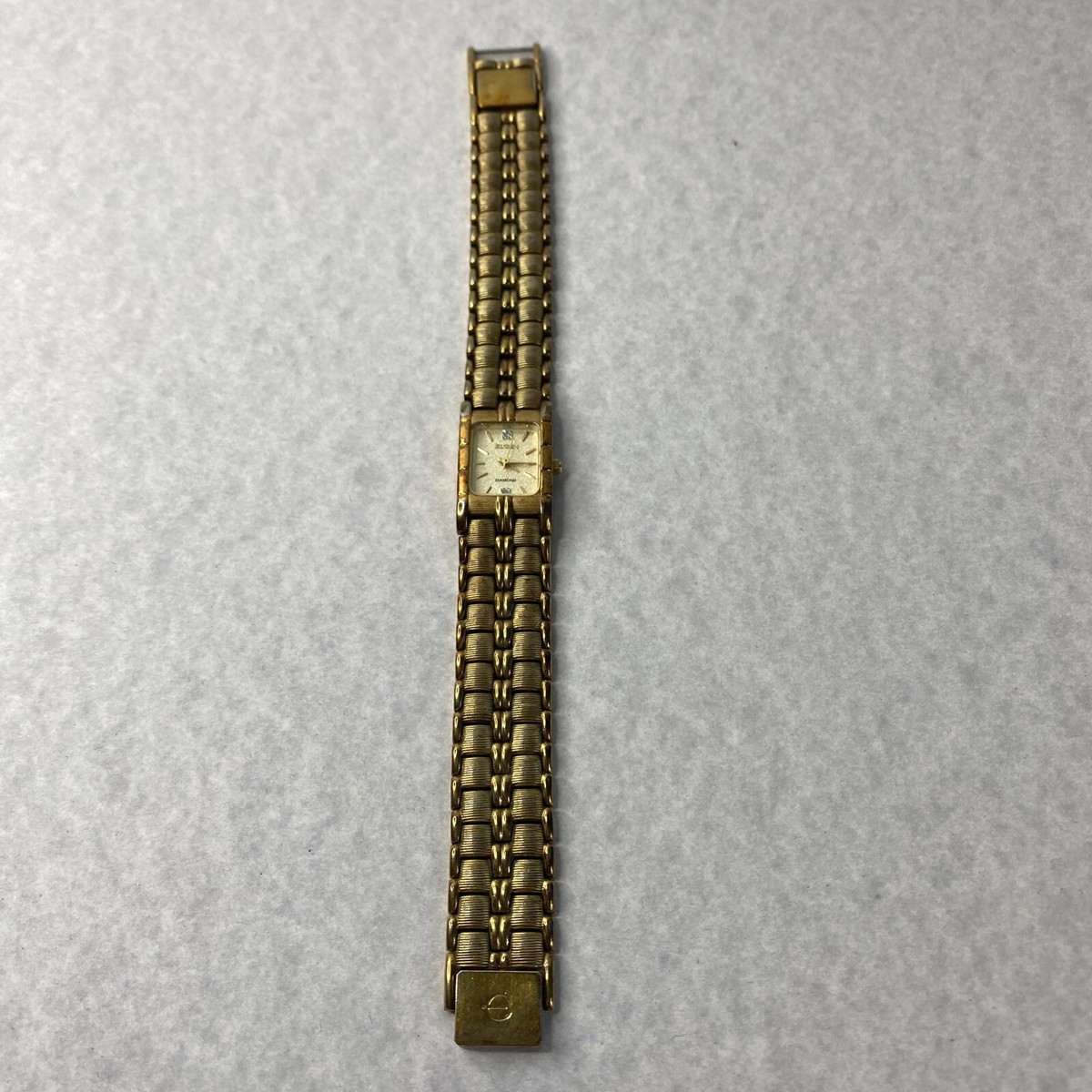 WATCH Ladies Elgin Diamond Quartz Women EM846B Japan Gold Link