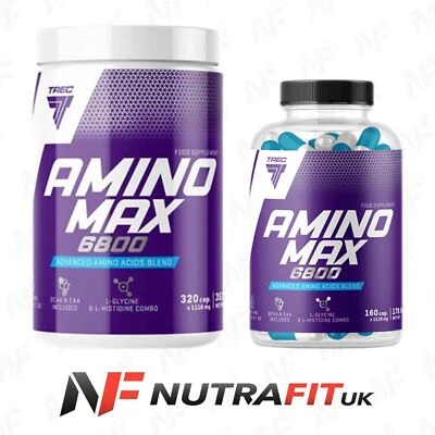 TREC NUTRITION AMINO MAX 6800 amino acids BCAA glutamine taurine vitamin B6 C