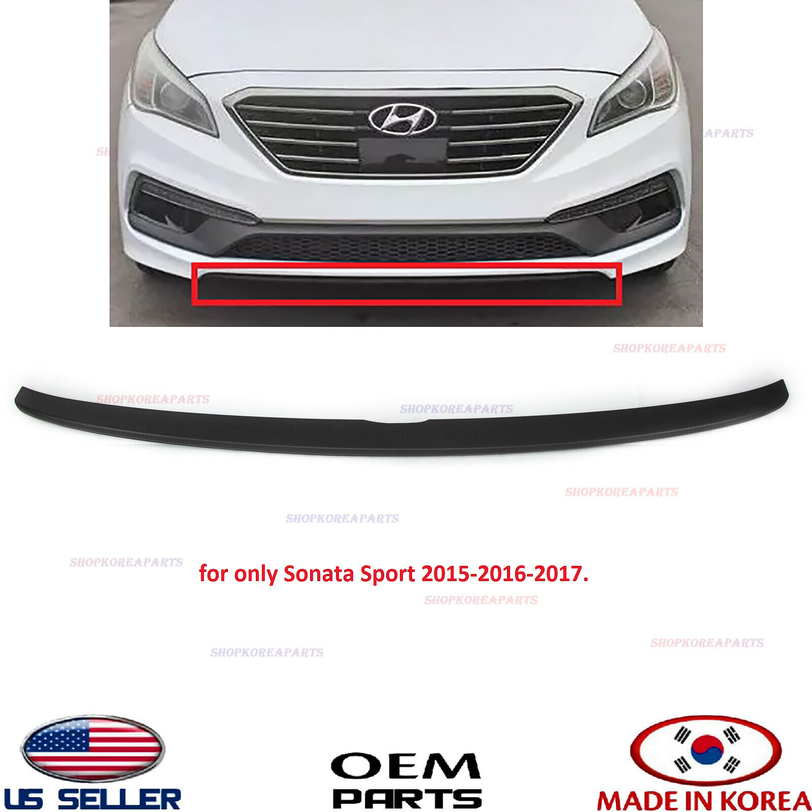 FRONT BUMPER LOWER SPOILER Chin Lip Splitter⭐GENUINE⭐20152017 SONATA
