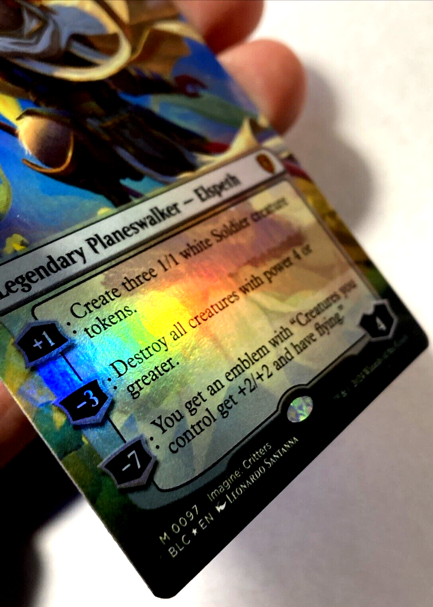 MTG サイクリングバーン　パーツ　foil MTG Elspeth, Sun's Champion BORDERLESS FOIL Commander: Bloomburrow