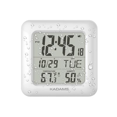 Kadams Bathroom Digital Clock with Large LCD Screen - Shower Wall Clock with ...