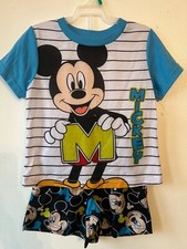 Disney mickey mouse toddler boys 2 pieces shirt shorts pajama set size 5T NEW