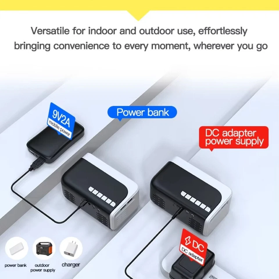 480X360 Mini Projector with Tripod, Mirror WIFI, 1080P Full HD Smartphone TV USB - Image 4 of 4