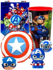 Captain America Squeeker Plush Dog Toys Set with Bonus DSE Mystery Towel
