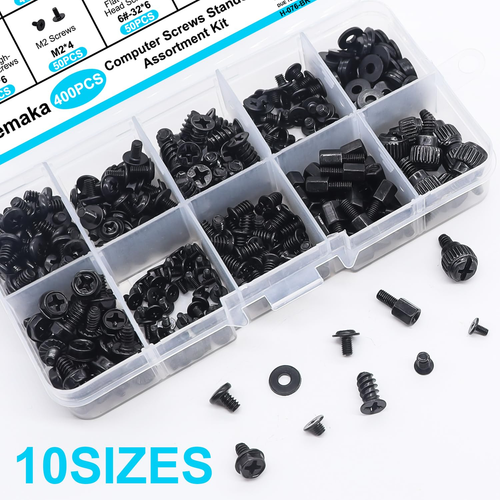 400Pcs Computer Screws Assortment Kit, Motherboard Standoffs Screws PC Screws fo - Afbeelding 5 van 12