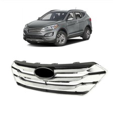Front Bumper Upper Grille For Hyundai Santa Fe Sport 2013-2016 Abs Plastic