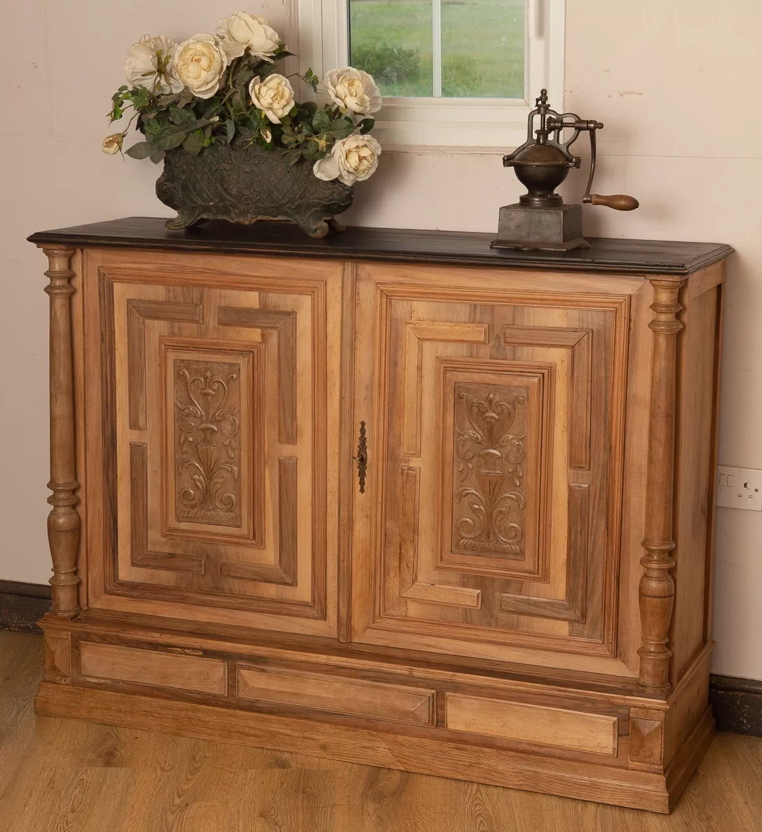 Vintage Oak French Sideboard Cupboard