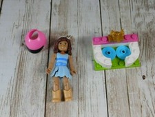 American Girl Mini Figure Blue Brunette BONUS Lego Friends Replacement Sink
