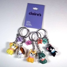 Claire's set of 5 BFF Puppies 3D keyring or bag clip NEW