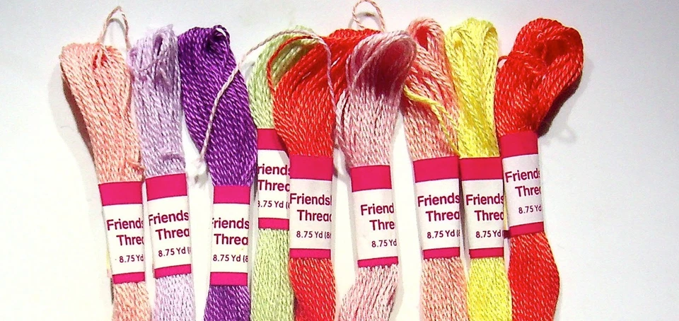 LOT 10 FRIENDSHIP THREAD EMBROIDERY FLOSS 8.75 YDS VARIOUS COLORS - Image 2 of 4