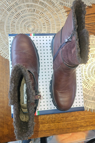 Spring Step Women's Whimsicott Brown Block Heel Side Zip Boot New with Box - Picture 3 of 6