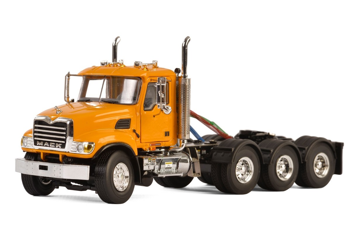 WSI 33-2019 Mack Granite 4-Axle Tractor - Orange - Die-cast 1/50