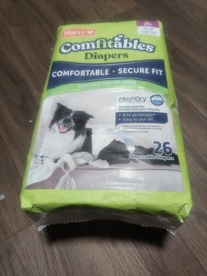 26 Count Hartz  Comfitables  Disposable Dog Diapers, Size Large Comfortable &