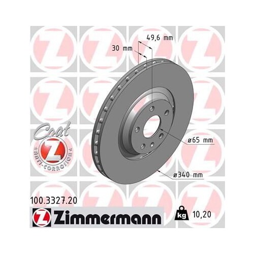 2X Zimmermann Bremsscheibe Vorderachse Ø 340Mm FüR Audi 100.3327.20-image
