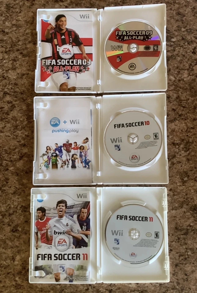 Wii FIFA Soccer 09, FIFA 10, FIFA 11 (Nintendo Wii, 2009) CIB Tested Lot of 3 - Image 3 of 4