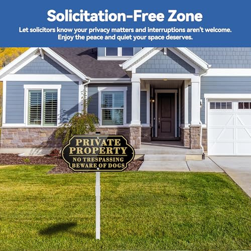 Private Property No Soliciting No Trespassing No Loitering Sign for House and - Picture 6 of 8