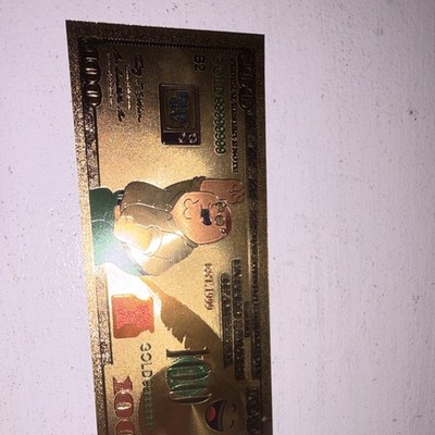 Family Guy Peter Griffin Gold Collectible Banknote Novelty Animation