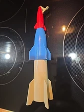 Vintage 1960s 3 Stage Rocket Missile Outer Space Toy Red White Blue Retro 