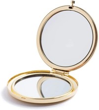 Espejo compacto con aumento dorado para monedero - 1x/2x aumento maquillaje de viaje...
