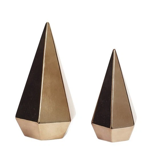 Cuivre Noël Arbre Moderne Céramique Lot De 2 Danois Design Par Hubsch - Photo 1/1