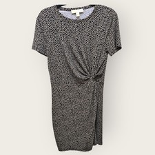 Michael Kors Giraffe Print Knotted Twist Front Knee Length Dress Womens P/M