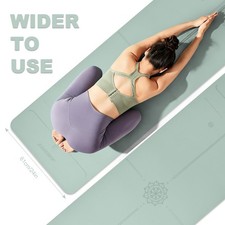 183x61cm Non-slip Yoga Mat, 6mm Thick, TPE Gym Exercise Mat with Alignment Lines — image 2
