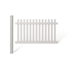 4 Ft. H X 7 Ft. W Premium Vinyl Classic Picket Fence Panel With Post And Cap