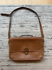 Vintage Coach NYC Leather Briefcase Messenger Bag USA Made Tan Satchel