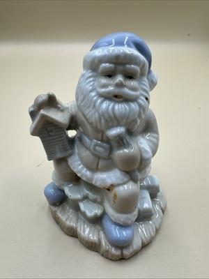 #N13- Vintage Nobel Hall Santa Claus Figurine Porcelain Hand Painted EUC