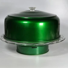 1950's Hostess-Ware Green Aluminum Birthday Cake Stand - NOT WORKING