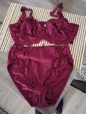 Damen-Wäsche-Set, Weinrot  BH Gr. 90C  Slip  Gr. 44  "Desire'"
