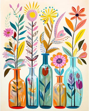 Paint by Numbers Kit for Adults Beginners, Flowers DIY Easy Acrylic Oil Painting