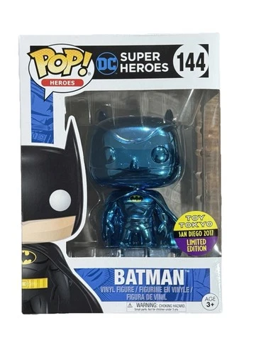 Funko Pop Batman #144 Blue Chrome SDCC Toy Tokyo Exclusive Limited Edition