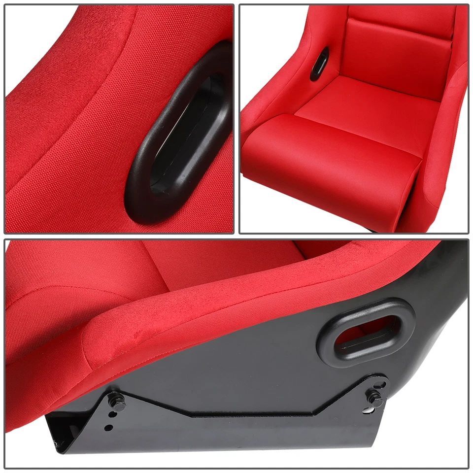 1X NRG INNOVATIONS FRP-300-RD RED FIBERGLASS FIXED BACK BUCKET RACING SEAT LARGE - Image 4 of 4