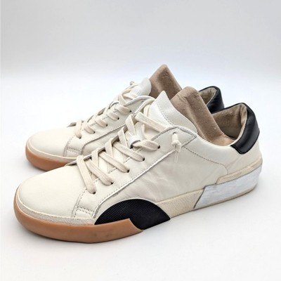 Dolce Vita Zina Lace-Up Sneaker Shoes Leather Women's White/Black Size US8.5 