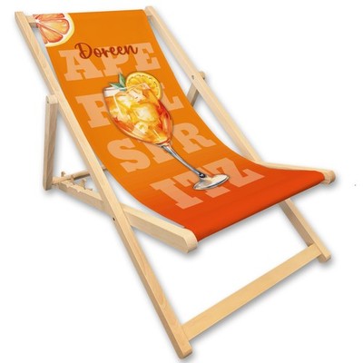 Liegestuhl mit Name personalisiert Aperol Spritz Geschenkidee Frauen Geburtstag
