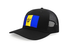 Country Hat, Adjustable Snapback Trucker Baseball Cap (Barbados, All Black)