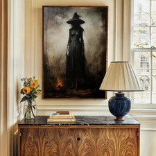 Witch Decor Halloween Wall Art Printable Vintage Witch Halloween Rustic Hallowee