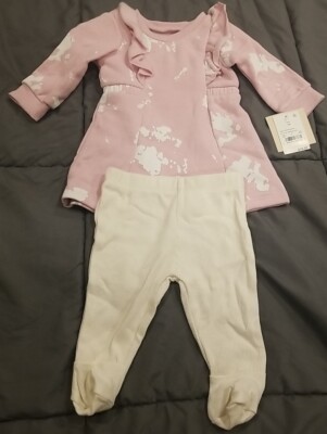 Grayson Mini Size Newborn 2 Piece Outfit Long Sleeve Ruffled Shirt Pants