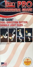 100 Titan PRO Commercial Grade Dual-Direction Gutter/Shingle Light Clips - NEW